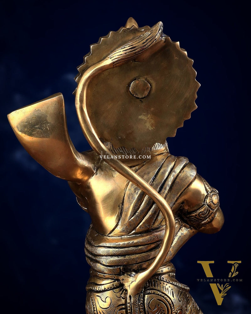 Pure Brass Bahubali Hanuman Standing Large Statue 14"