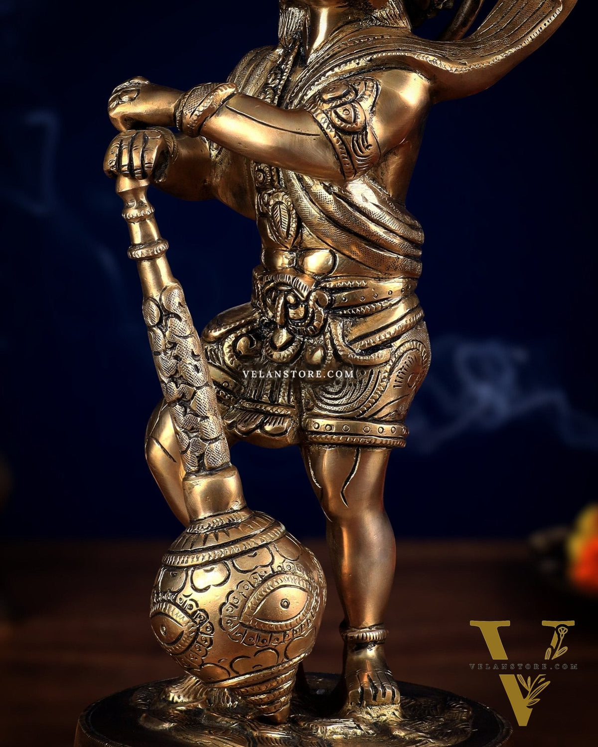 Pure Brass Bahubali Hanuman Standing Large Statue 14"