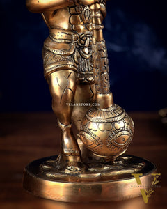 Pure Brass Bahubali Hanuman Standing Large Statue 14"