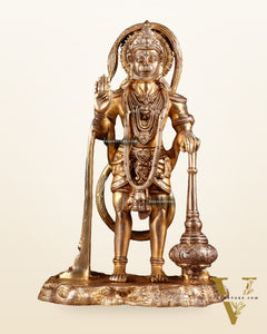 Pure Brass Bahubali Hanuman Standing Statue – 14 Inch