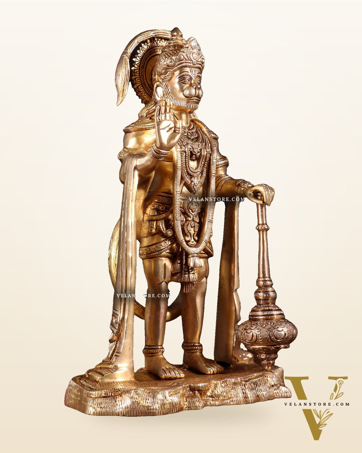 Pure Brass Bahubali Hanuman Standing Statue – 14 Inch
