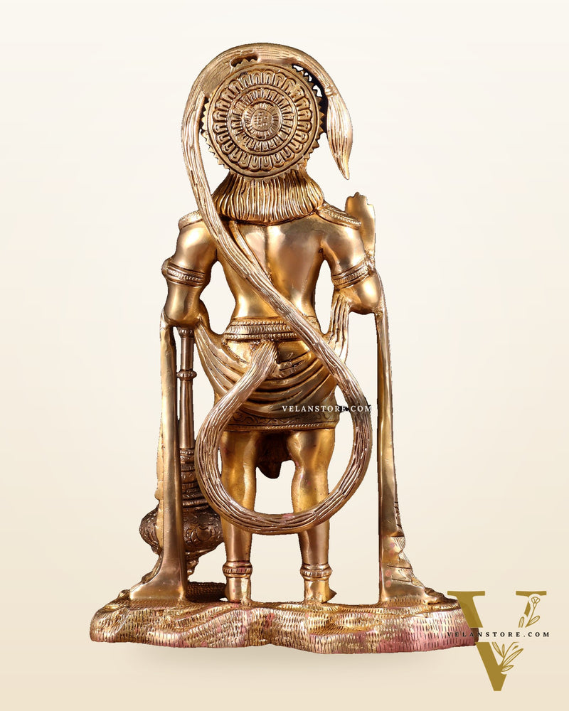 Pure Brass Bahubali Hanuman Standing Statue – 14 Inch