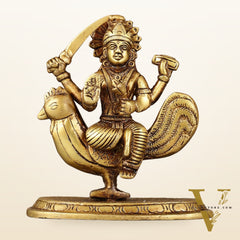 Pure Brass Bahuchar Mata Sitting on Hen Idol - 5"
