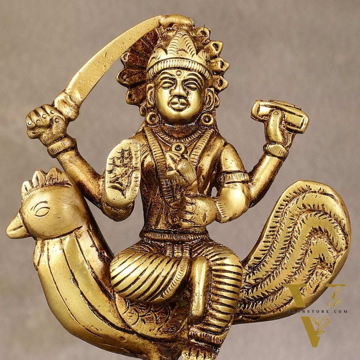 Pure Brass Bahuchar Mata Sitting on Hen Idol - 5"
