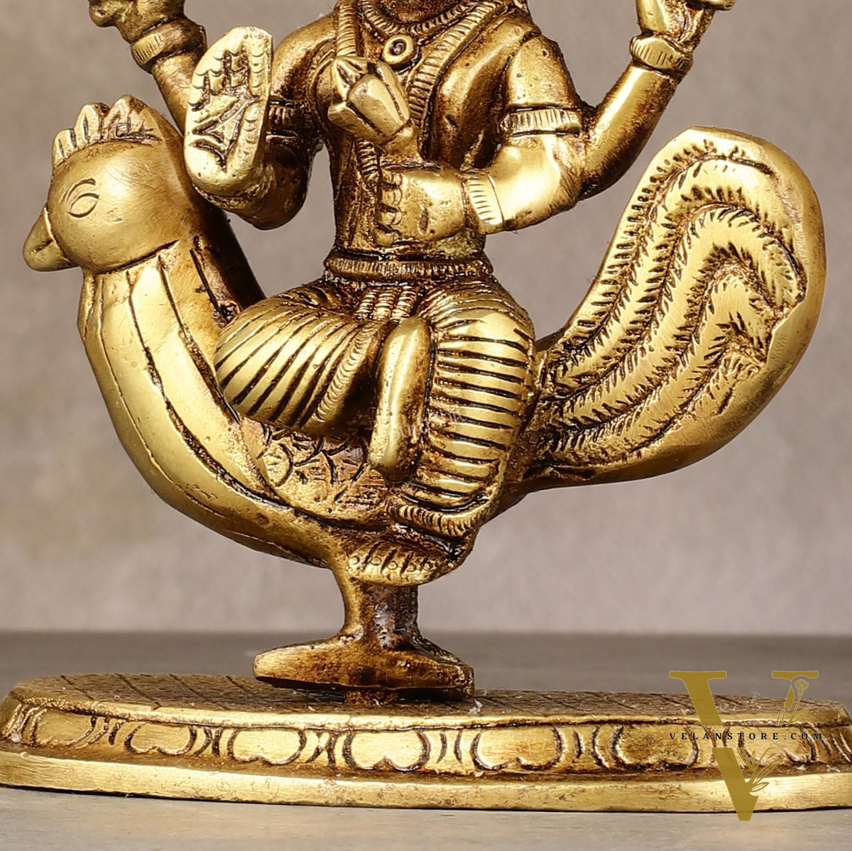 Pure Brass Bahuchar Mata Sitting on Hen Idol - 5"