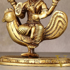 Pure Brass Bahuchar Mata Sitting on Hen Idol - 5"