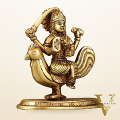 Pure Brass Bahuchar Mata Sitting on Hen Idol - 5"
