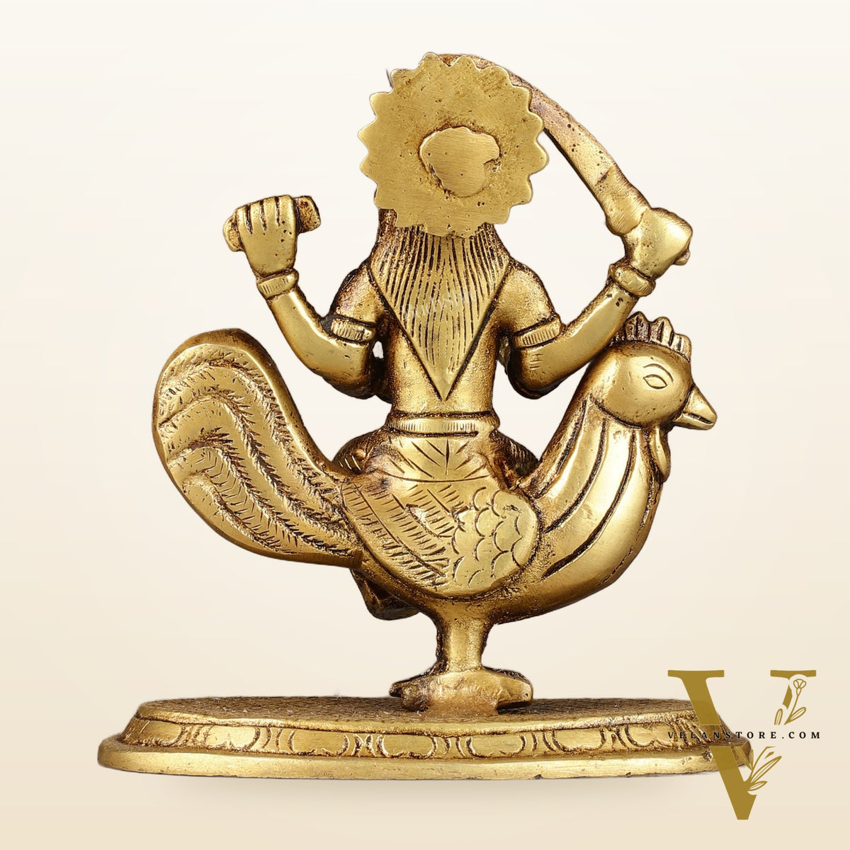 Pure Brass Bahuchar Mata Sitting on Hen Idol - 5"