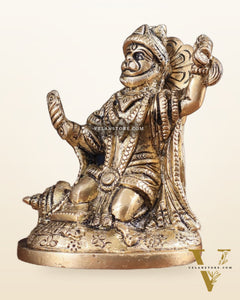 Pure Brass Bhajan Hanuman Idol 4.5"