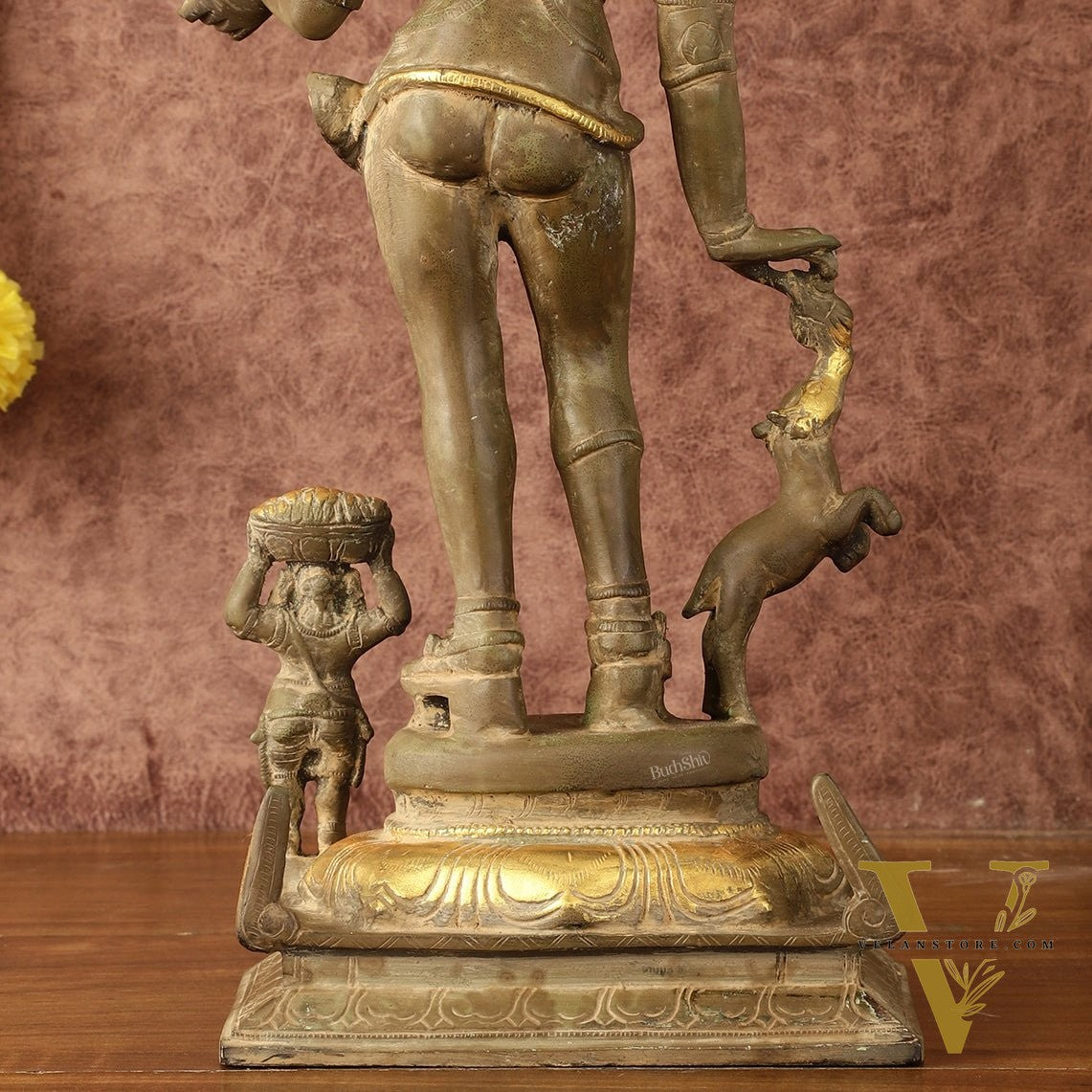 Pure Brass Bhikshatana Kaal Bhairava Shiva Idol - 15"