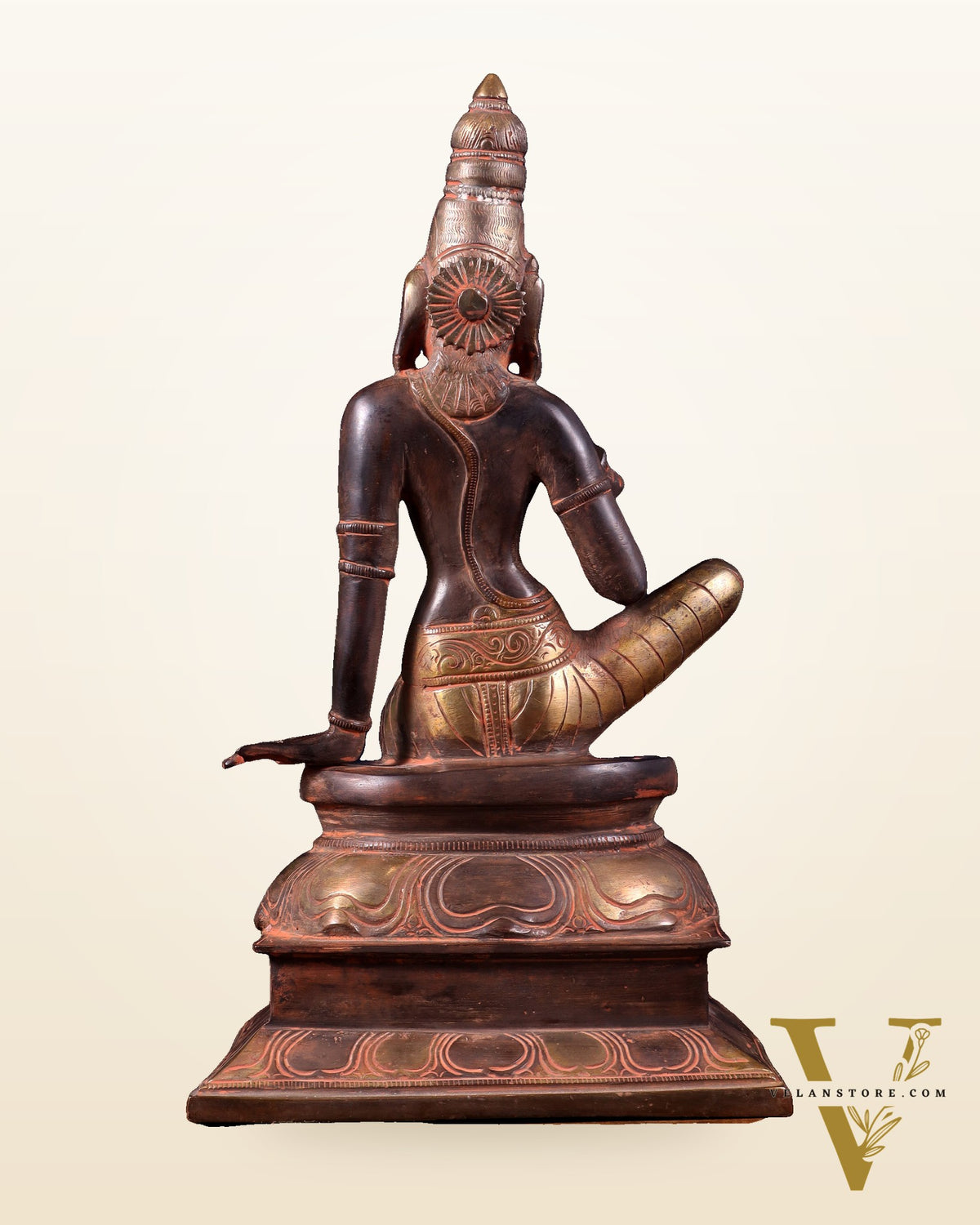 Pure Brass Bhoga Shakti Seated Parvati Idol - 12"