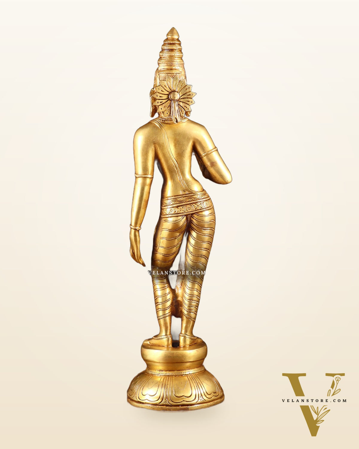 Pure Brass Bhoga Shakti Standing Uma Parvati Idol 18 inch