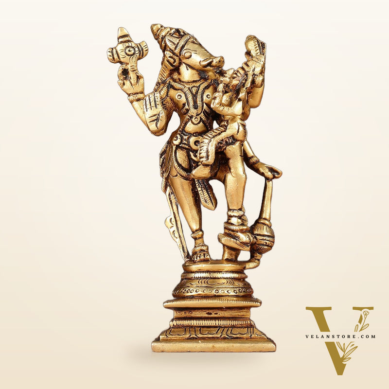 Pure Brass Bhu Varaha Swamy Idol 5"