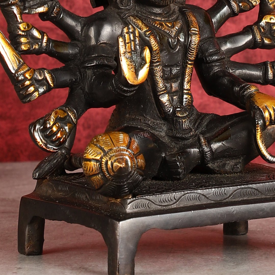 Pure Brass Black Panchmukhi Hanuman Idol - Superfine 6.5"