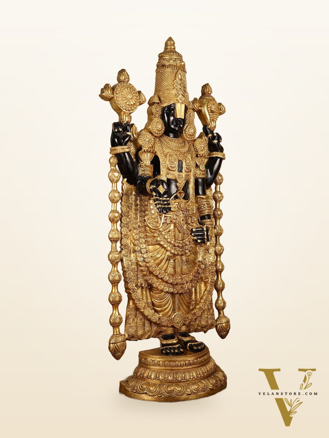 Pure Brass Black Tirupati Balaji Idol | Lord Venkateshwara | 48 inch