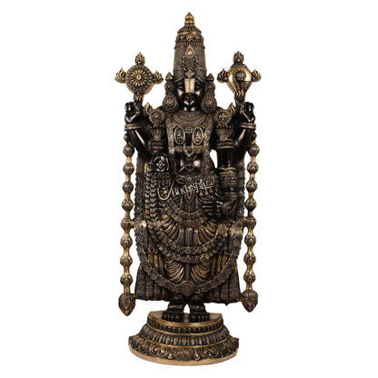 Antique Brass Black Tirupati Balaji Idol | Lord Venkateshwara | 48 inch