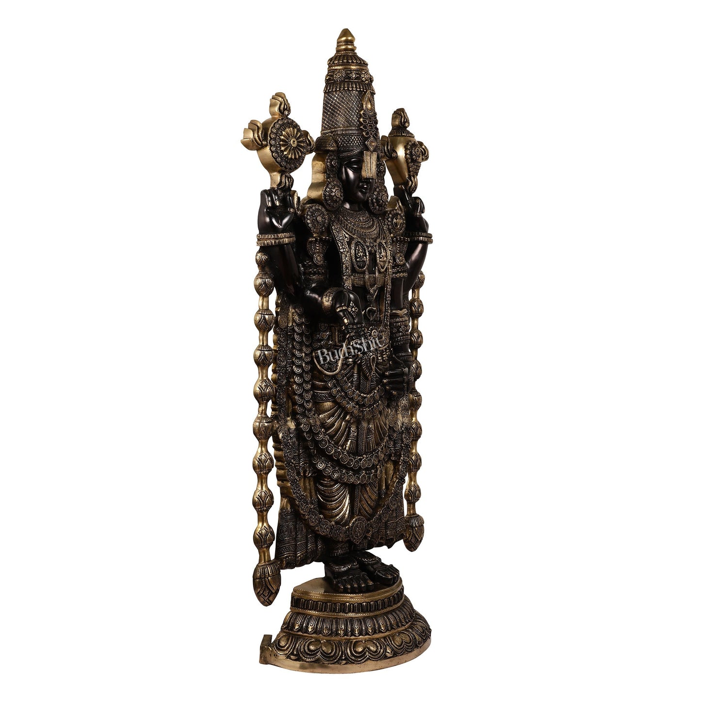Antique Brass Black Tirupati Balaji Idol | Lord Venkateshwara | 48 inch