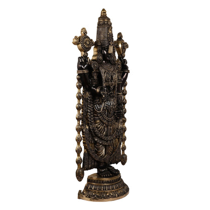 Antique Brass Black Tirupati Balaji Idol | Lord Venkateshwara | 48 inch