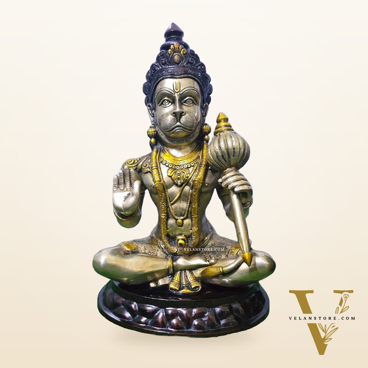 Pure Brass Blessing Hanuman Ji Statue | 15"