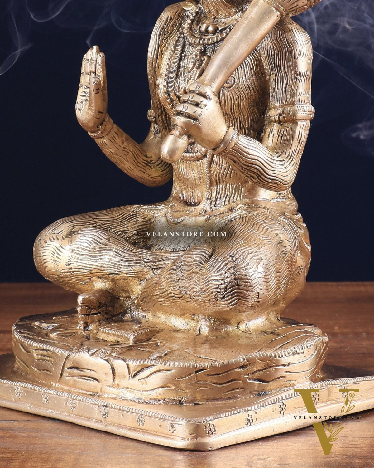 Pure Brass Blessing Hanuman Statue 11.5"