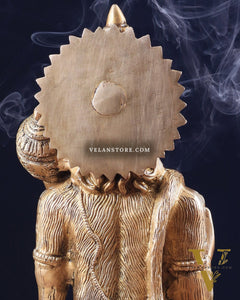 Pure Brass Blessing Hanuman Statue 11.5"