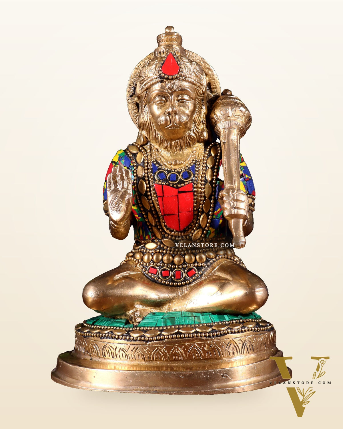 Pure Brass Blessing Hanuman Statue – 7.5 Inch