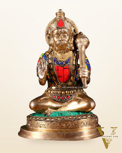 Pure Brass Blessing Hanuman Statue – 7.5 Inch