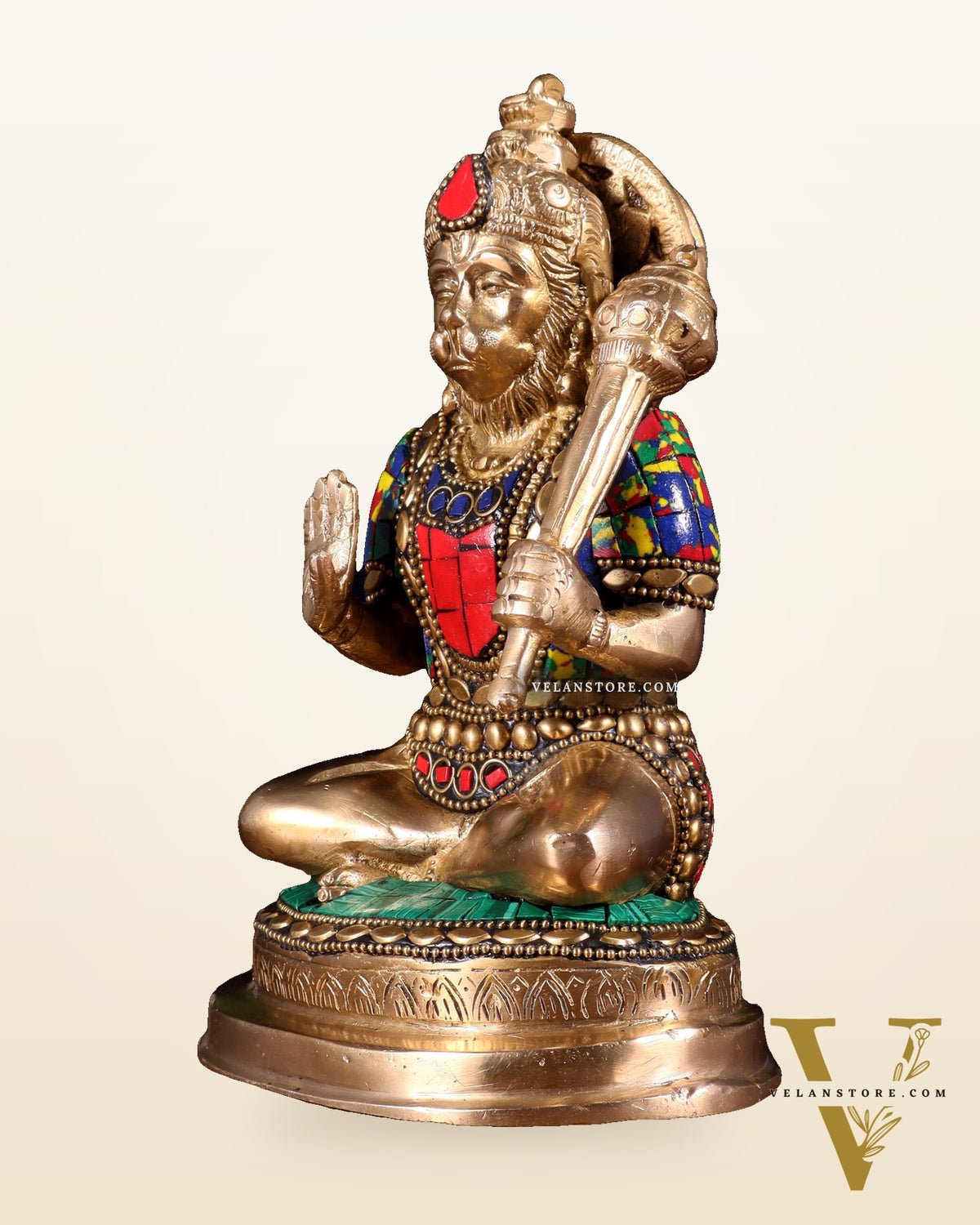 Pure Brass Blessing Hanuman Statue – 7.5 Inch
