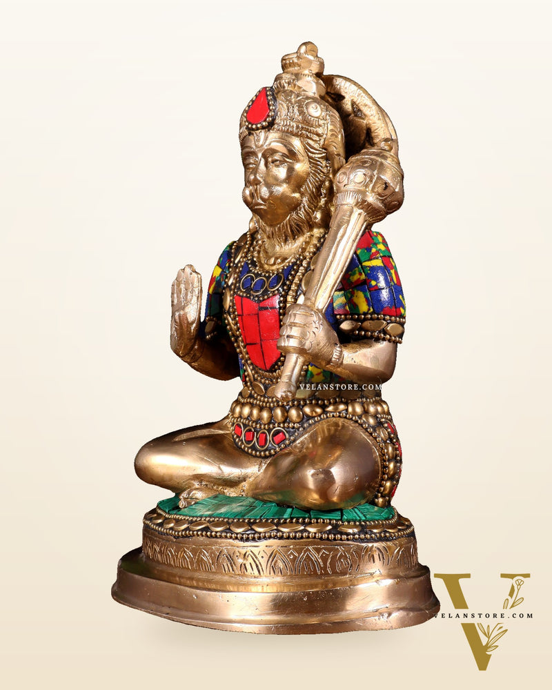 Pure Brass Blessing Hanuman Statue – 7.5 Inch