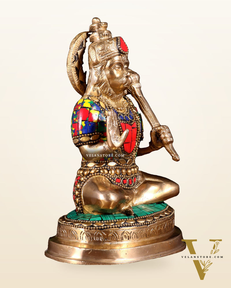 Pure Brass Blessing Hanuman Statue – 7.5 Inch