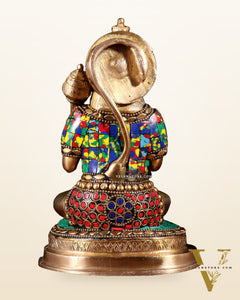 Pure Brass Blessing Hanuman Statue – 7.5 Inch