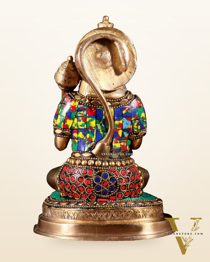 Pure Brass Blessing Hanuman Statue – 7.5 Inch