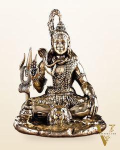 Pure Brass Blessing Lord Shiva Idol 4.5"