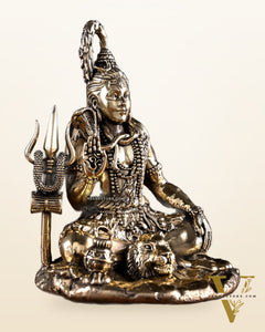 Pure Brass Blessing Lord Shiva Idol 4.5"