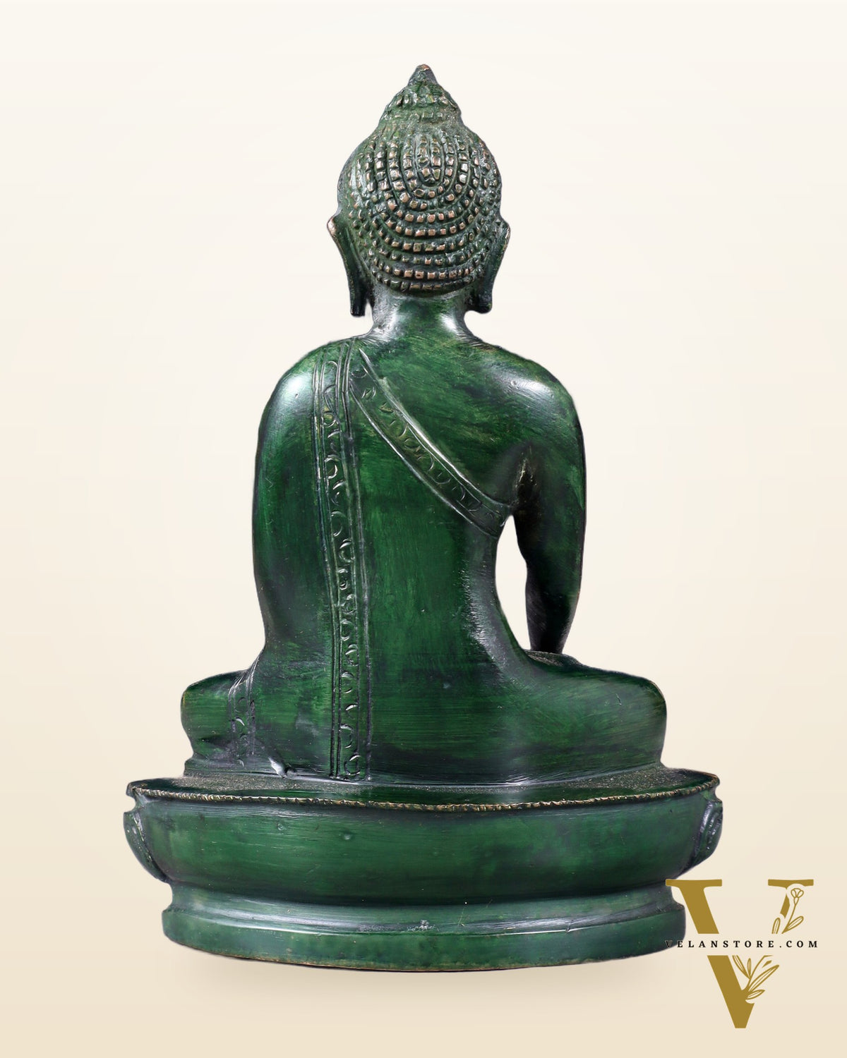 Pure Brass Buddha Bhumisparsha Nirvana Mudra Idol 5.5"