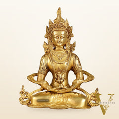 Pure Brass Buddha in Amitabha Mudra | Meditation Buddha | 12 Inch Statue