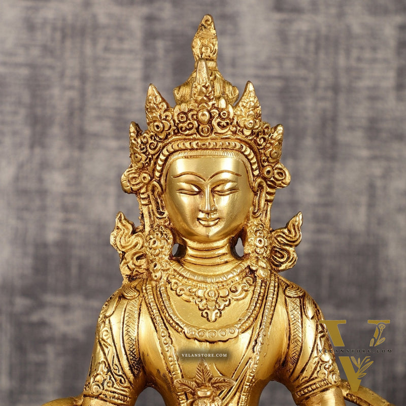 Pure Brass Buddha in Amitabha Mudra | Meditation Buddha | 12 Inch Statue