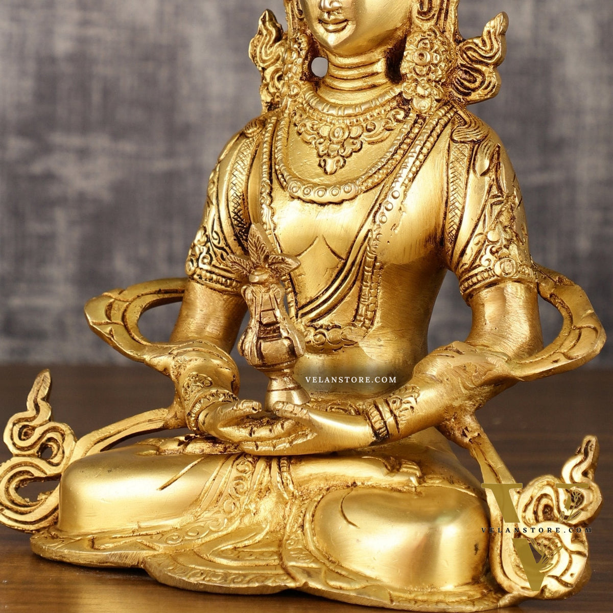 Pure Brass Buddha in Amitabha Mudra | Meditation Buddha | 12 Inch Statue