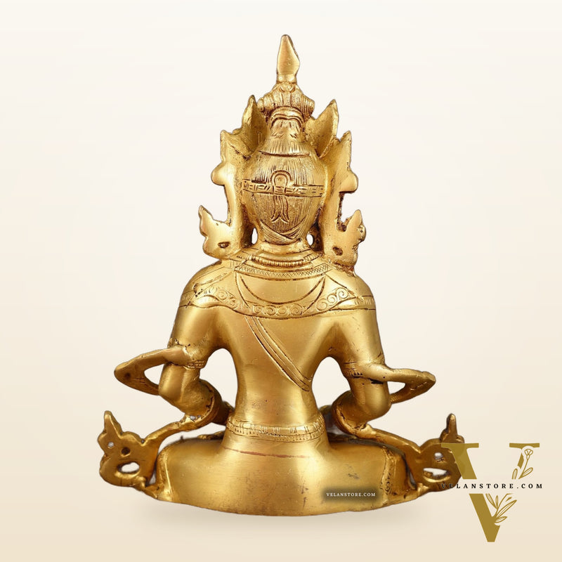 Pure Brass Buddha in Amitabha Mudra | Meditation Buddha | 12 Inch Statue