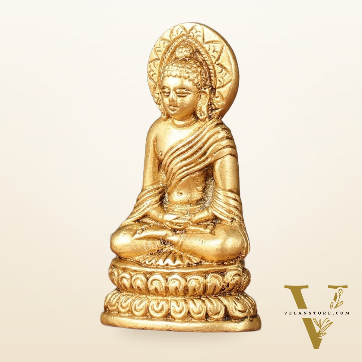 Pure Brass Buddha in Meditation Miniature Idol 4 inch