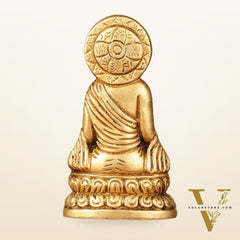Pure Brass Buddha in Meditation Miniature Idol 4 inch