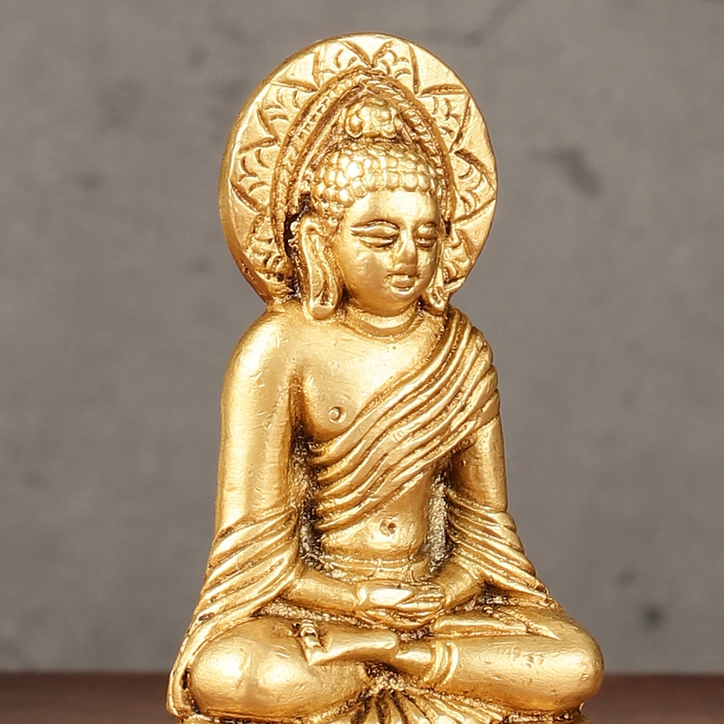 Pure Brass Buddha in Meditation Miniature Idol 4 inch