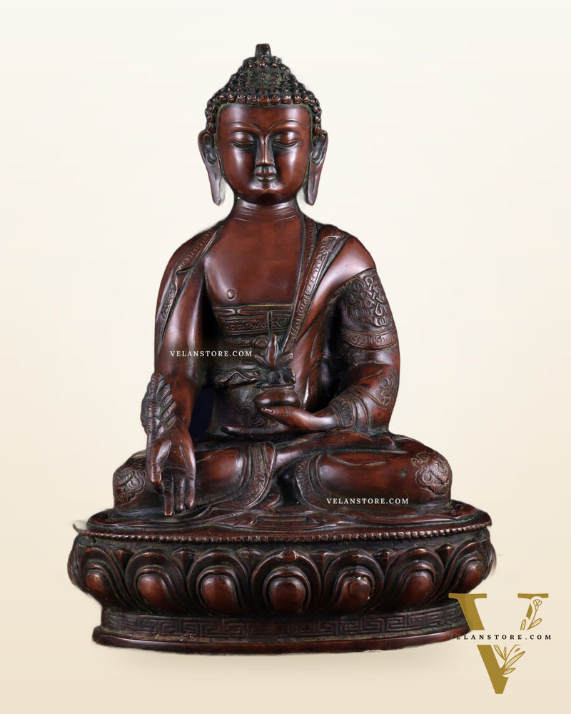 Pure Brass Buddha statue - 12" Height