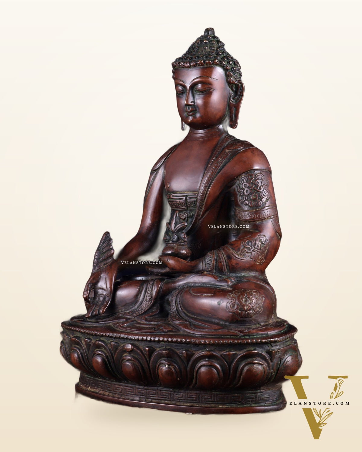 Pure Brass Buddha statue - 12" Height