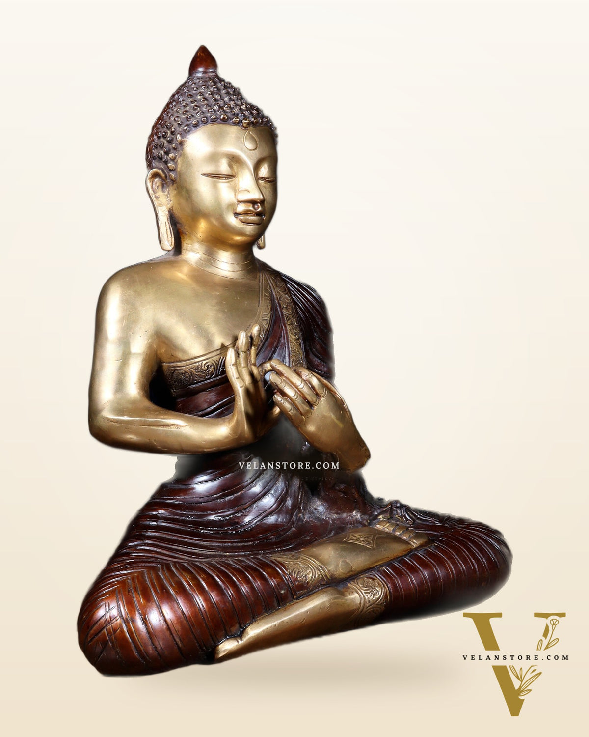 Pure Brass Buddha Statue 14 inch dual tone
