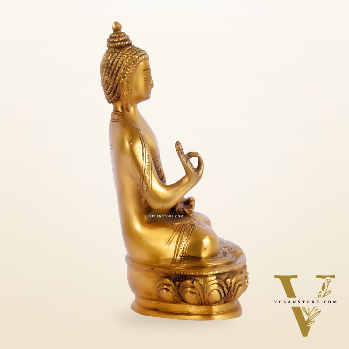 Pure Brass Buddha Statue | Abhaya Mudra | 7.5" x 6" x 3