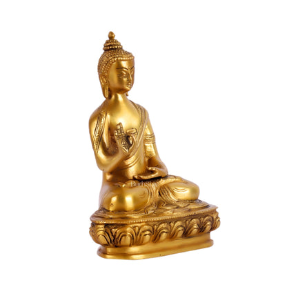 Pure Brass Buddha Statue | Abhaya Mudra | 7.5" x 6" x 3