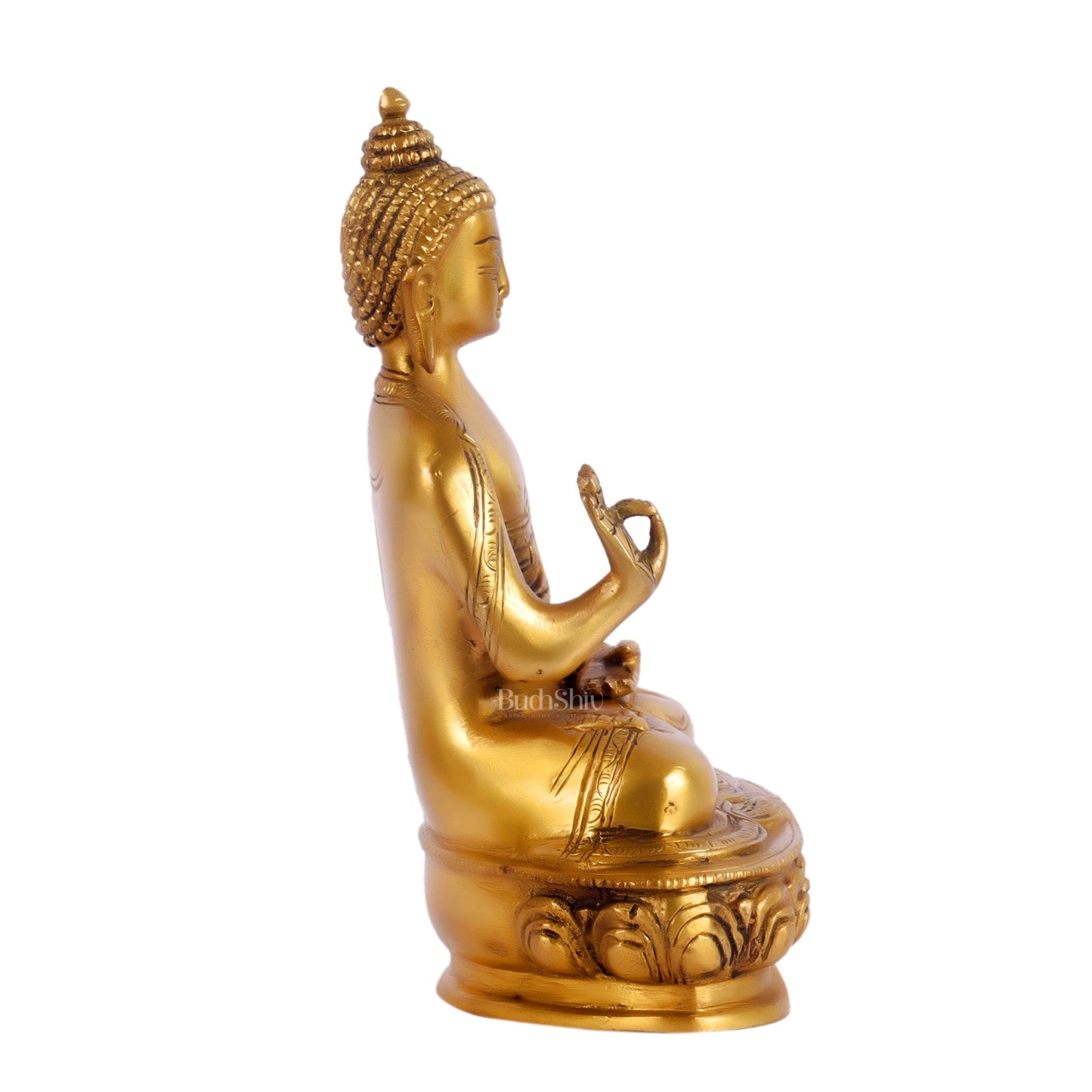 Pure Brass Buddha Statue | Abhaya Mudra | 7.5" x 6" x 3