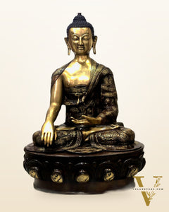 Pure Brass Buddha Statue - Handcrafted, 33" Tall, 48kg