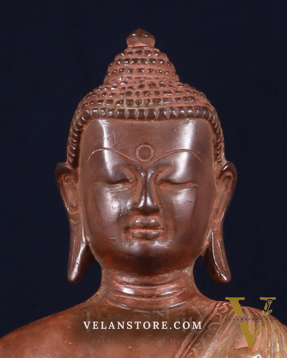 Pure Brass Buddha Statue healing  - 9.5"